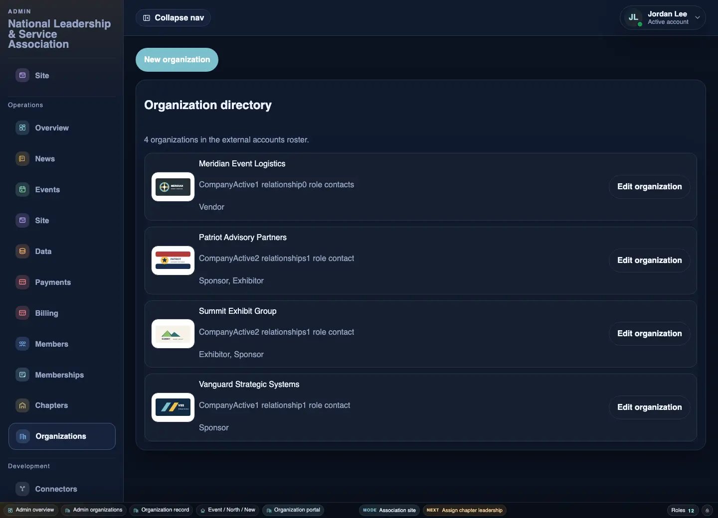 Military OS organizations desk screen