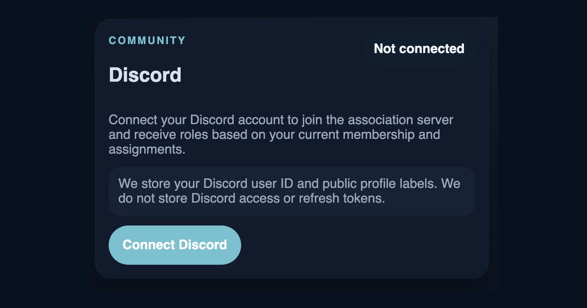 Military OS member account card for connecting Discord