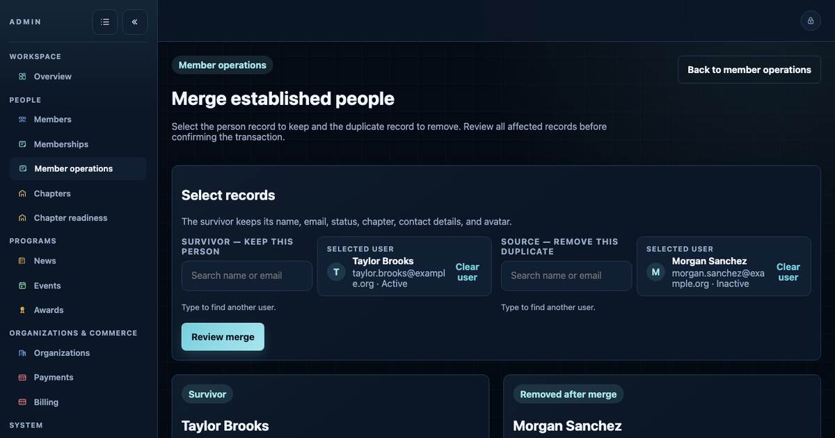 Military OS established-person merge review