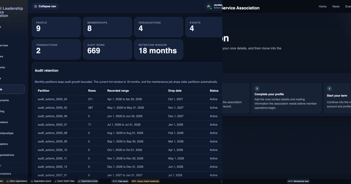 Military OS data retention and membership onboarding screens